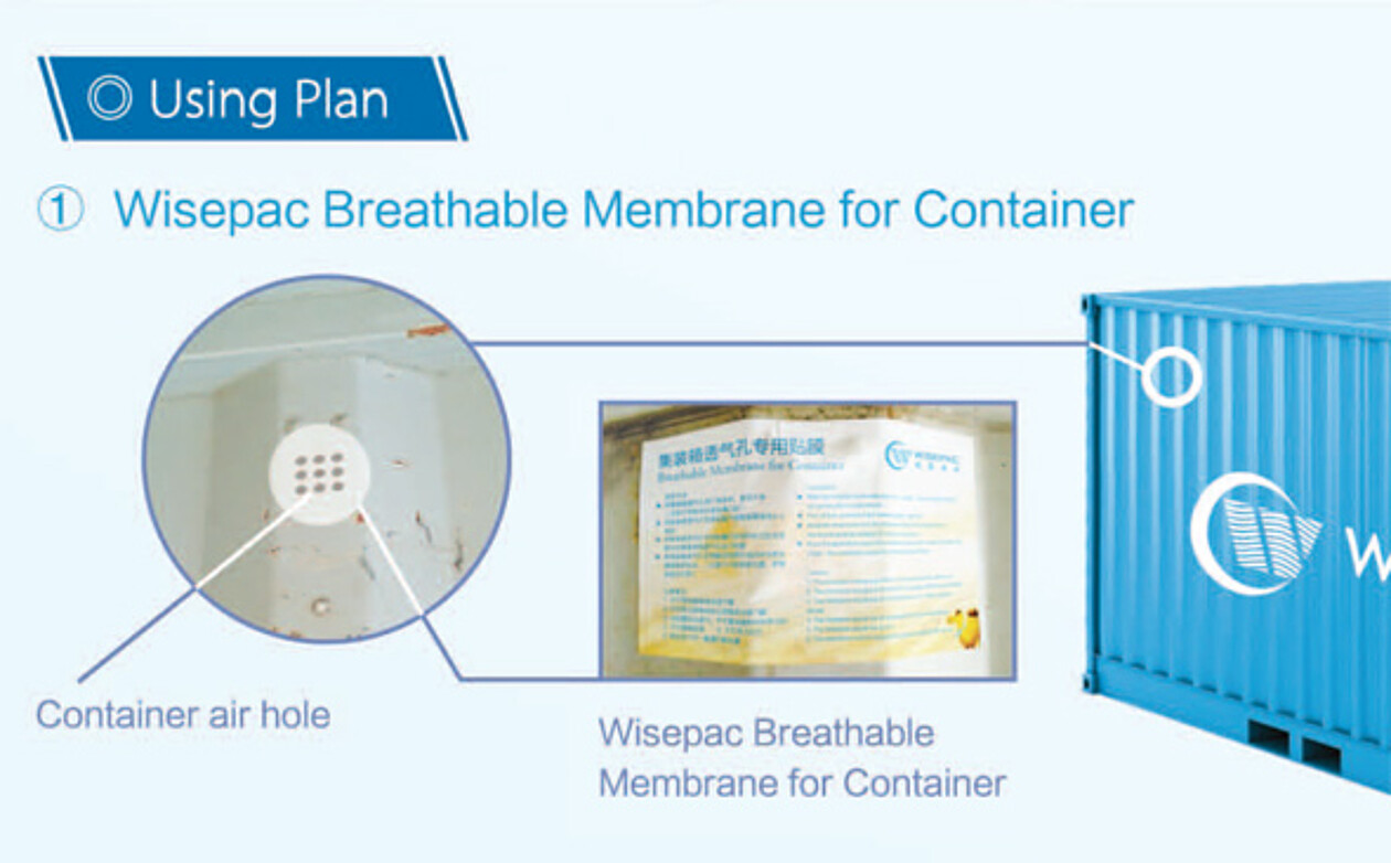 Climate membrane applied under a container roof